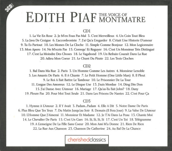 Edith Piaf : The Voice Of Montmatre (3xCD, Comp + Box)