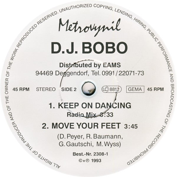 DJ BoBo : Keep On Dancing (12", Maxi)