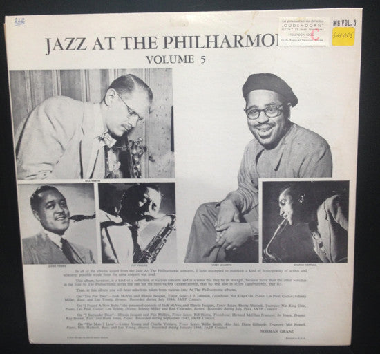 Jazz At The Philharmonic : Norman Granz' Jazz At The Philharmonic Vol. 5 (LP, Mono, RE)