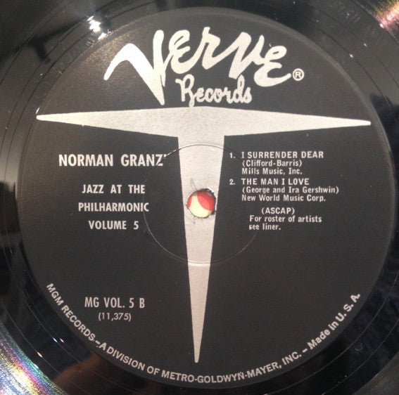 Jazz At The Philharmonic : Norman Granz' Jazz At The Philharmonic Vol. 5 (LP, Mono, RE)