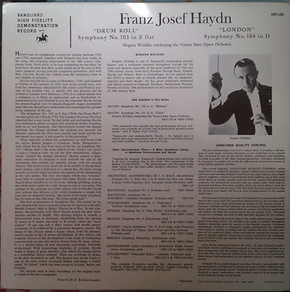 Joseph Haydn - Mogens Wöldike Conducting The Orchester Der Wiener Staatsoper : Drum Roll (Symphony No. 103 In E Flat) / London (Symphony No. 104 In D) (LP, Mono)