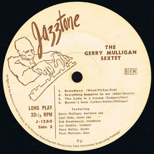 Gerry Mulligan : The Gerry Mulligan Sextet (LP, Album, RE)