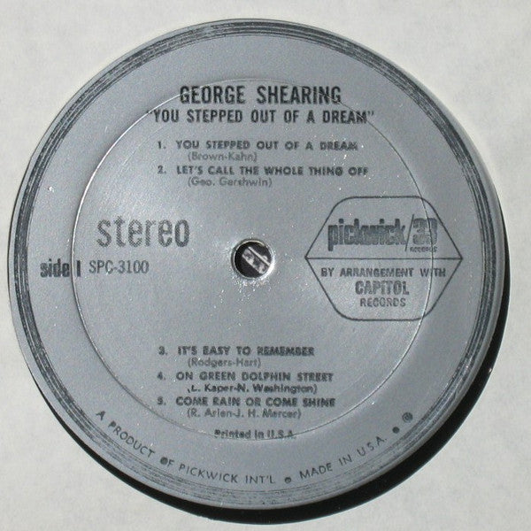 George Shearing : You Stepped Out Of A Dream (LP, Comp, RE)