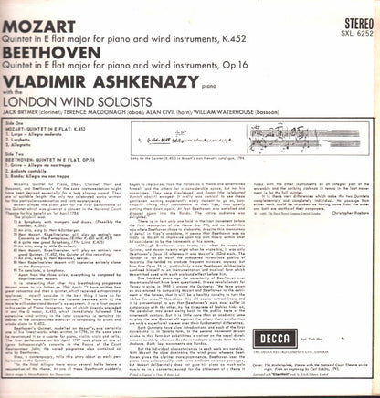 Wolfgang Amadeus Mozart, Ludwig van Beethoven, Vladimir Ashkenazy, London Wind Soloists : Quintet In E Flat , K.452 / Quintet In E Flat , Op.16 (LP, RP)