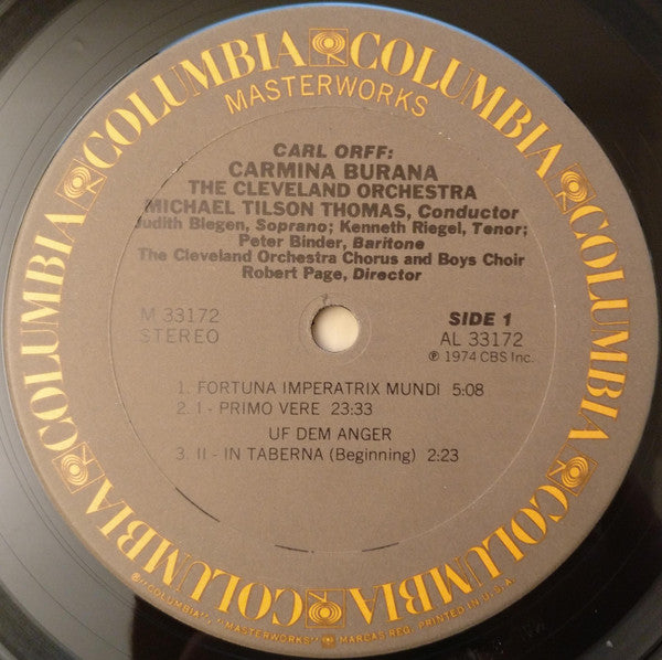 Carl Orff - Michael Tilson Thomas Conducts The Cleveland Orchestra : Carmina Burana (LP)