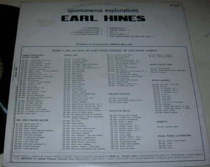 Earl Hines : Spontaneous Explorations (LP, Album)