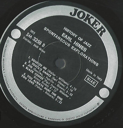 Earl Hines : Spontaneous Explorations (LP, Album)