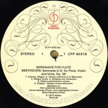 The London Virtuosi : Serenade For Flute (LP)