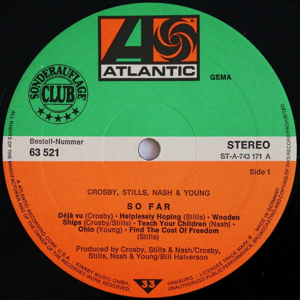 Crosby, Stills, Nash & Young : So Far (LP, Comp, Club)