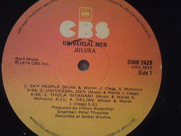 Juluka : Universal Men (LP, Album)