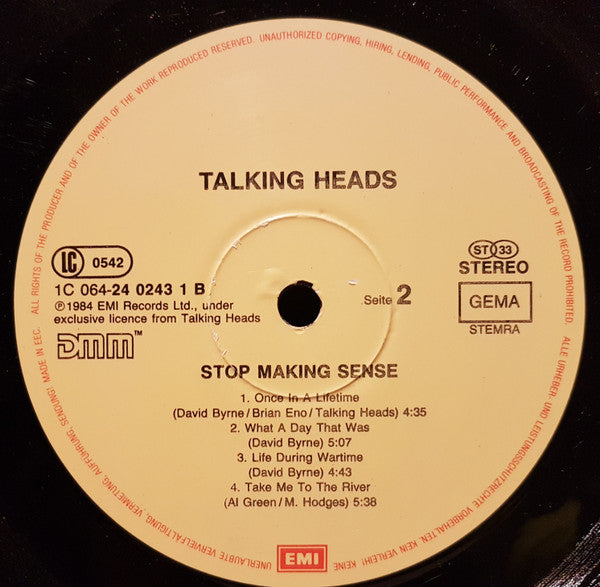 Talking Heads : Stop Making Sense (LP, Album)