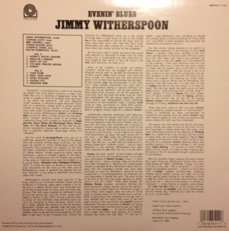 Jimmy Witherspoon : Evenin' Blues (LP, Album, RM)