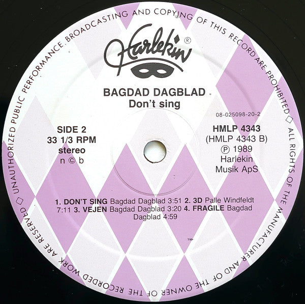 Bagdad Dagblad : Don't Sing (LP)