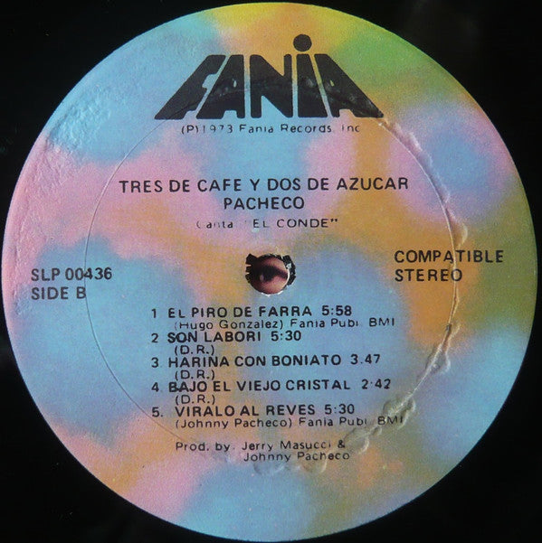 Johnny Pacheco : Canta El Conde Tres De Cafe Y Dos De Azucar (LP)
