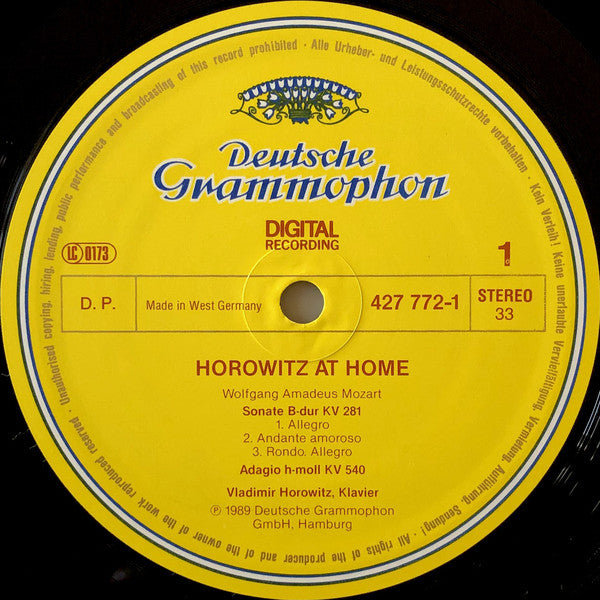 Vladimir Horowitz : Horowitz At Home (LP, Album)