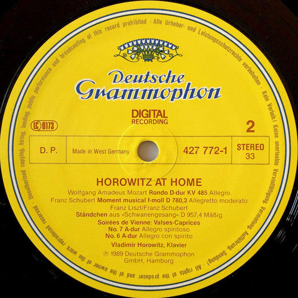 Vladimir Horowitz : Horowitz At Home (LP, Album)