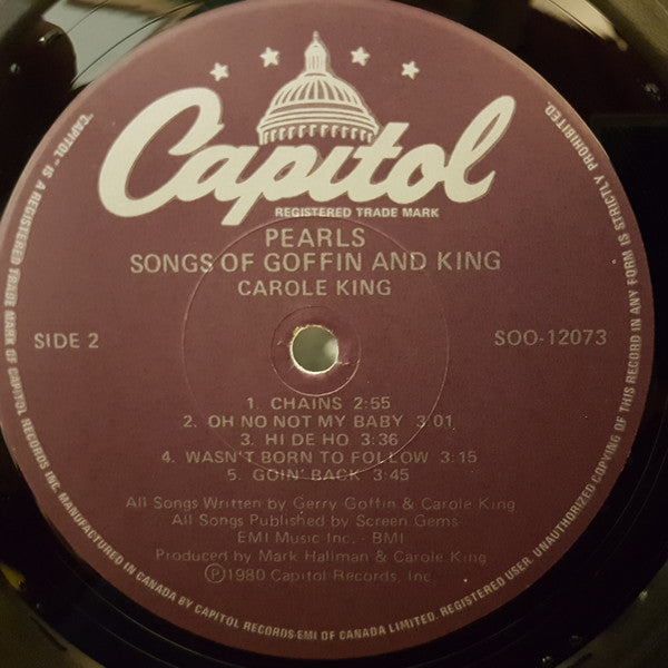 Carole King : Pearls Songs Of Goffin And King (LP, Album)