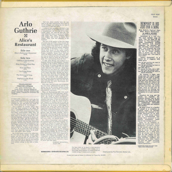 Arlo Guthrie : Alice's Restaurant (LP, Album)