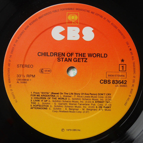 Stan Getz : Children Of The World (LP, Album)