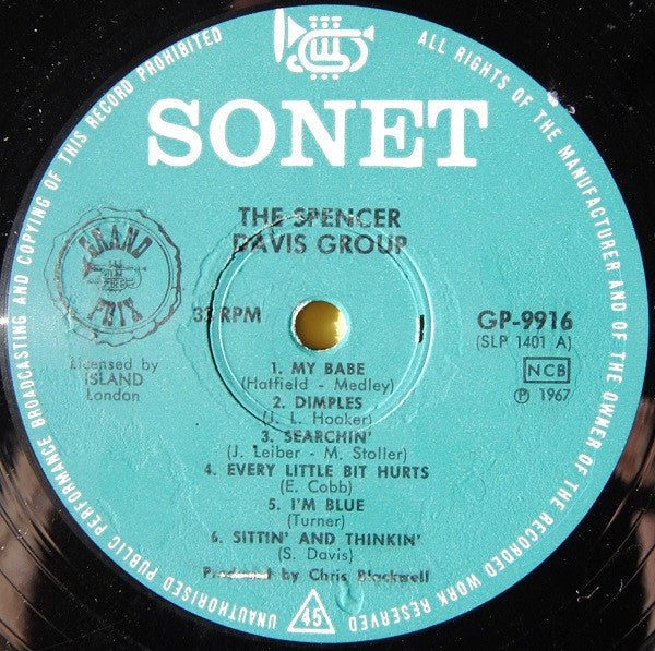 The Spencer Davis Group : Dimples (LP, Album, Comp, Mono)