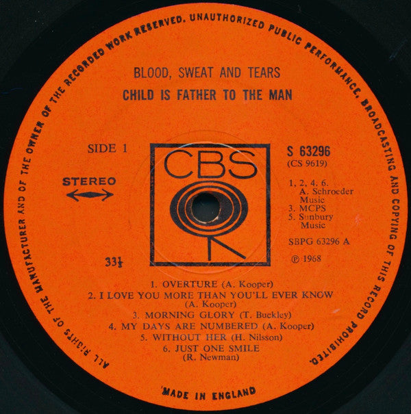 Blood, Sweat And Tears : Child Is Father To The Man (LP, Album)