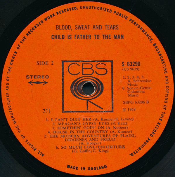 Blood, Sweat And Tears : Child Is Father To The Man (LP, Album)