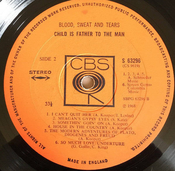 Blood, Sweat And Tears : Child Is Father To The Man (LP, Album)