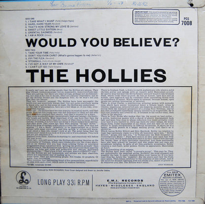 The Hollies : Would You Believe? (LP, Album)