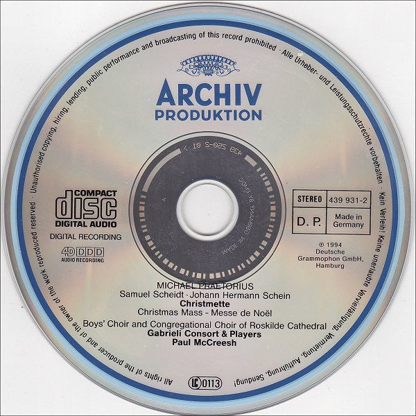 Michael Praetorius, Gabrieli Consort & Gabrieli Players, Paul McCreesh : Christmette (Christmas Mass • Messe De Noël) (CD, Album, RE)