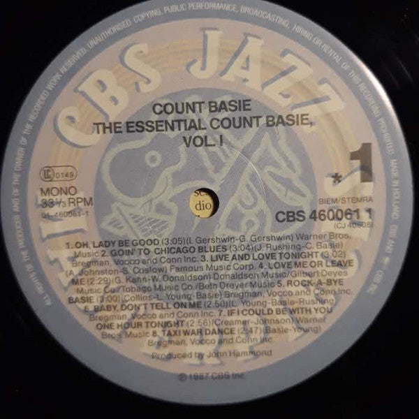 Count Basie : The Essential Count Basie Volume 1 (LP, Comp, Mono, RM)