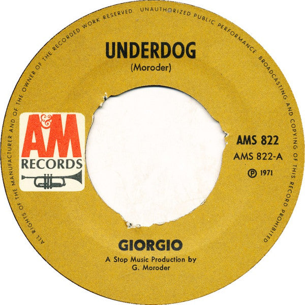 Giorgio Moroder : Underdog (7", Single)