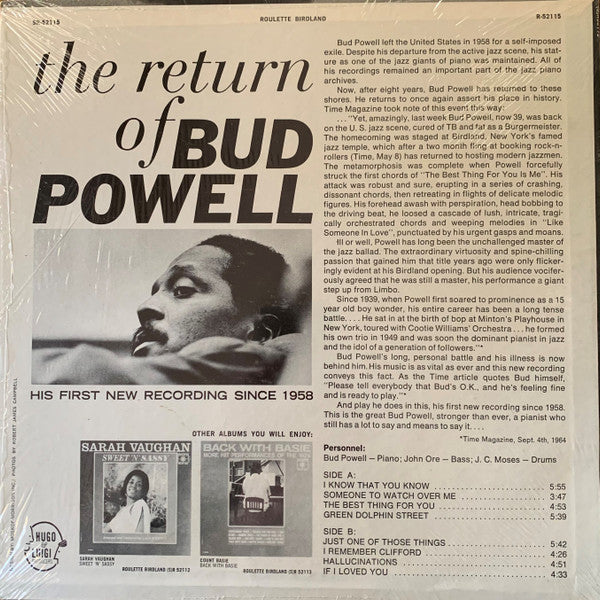 Bud Powell : The Return Of Bud Powell (LP)