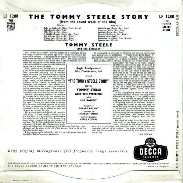 Tommy Steele And The Steelmen : The Tommy Steele Story (10", Album)