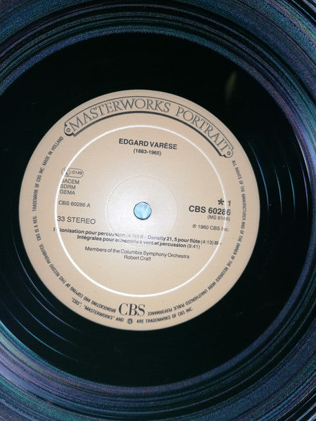 Edgard Varèse - Columbia Symphony Orchestra, Robert Craft : Density 21,5 • Hyperprism • Intégrales • Ionisation • Octandre • Poème Electronique (LP, RE)