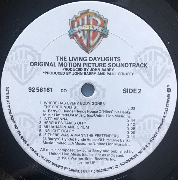 Various : The Living Daylights (Original Motion Picture Soundtrack) (LP, Album)