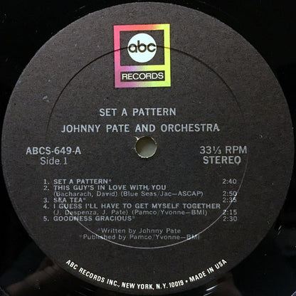 Johnny Pate's Orchestra : Set A Pattern (LP, Album)