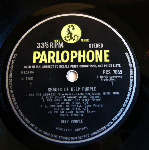 Deep Purple : Shades Of Deep Purple (LP, Album)