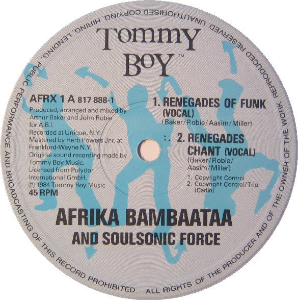 Afrika Bambaataa & Soulsonic Force : Renegades Of Funk! (12")