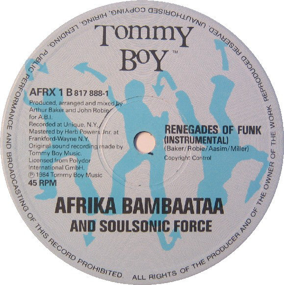 Afrika Bambaataa & Soulsonic Force : Renegades Of Funk! (12")