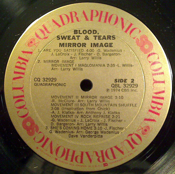 Blood, Sweat And Tears : Mirror Image (LP, Album, Quad)