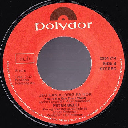Peter Belli : Ingen Regning (7")