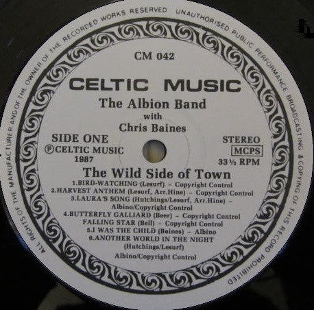 The Albion Band With Chris Baines : The Wild Side Of Town (LP, Album)