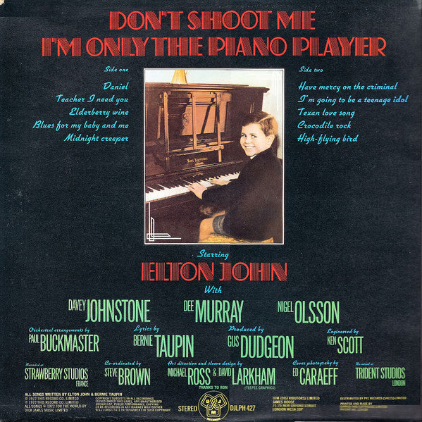 Elton John : Don't Shoot Me, I'm Only The Piano Player (LP, Album, Gat)