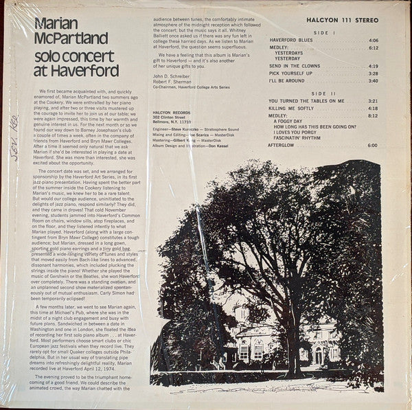 Marian McPartland : Solo Concert At Haverford (LP, Album)