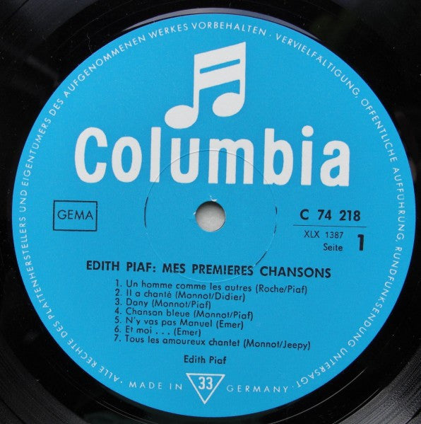 Edith Piaf : Mes Premieres Chansons (LP, Comp, Mono)