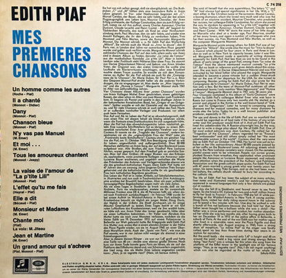 Edith Piaf : Mes Premieres Chansons (LP, Comp, Mono)