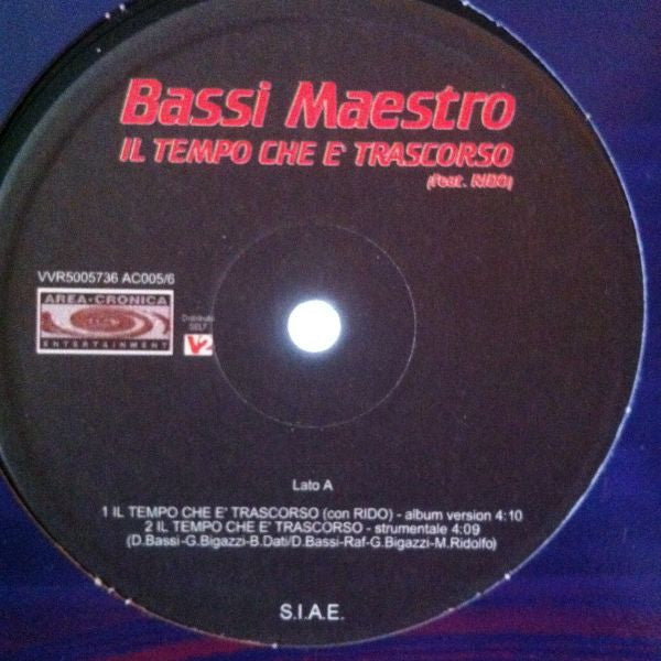 Bassi Maestro : Il Tempo Che E' Trascorso (12", Single)