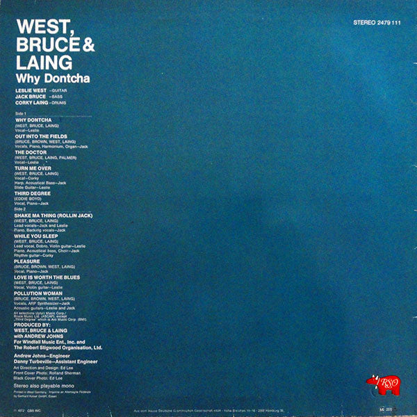 West, Bruce & Laing : Why Dontcha (LP, Album, RE)