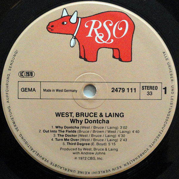 West, Bruce & Laing : Why Dontcha (LP, Album, RE)