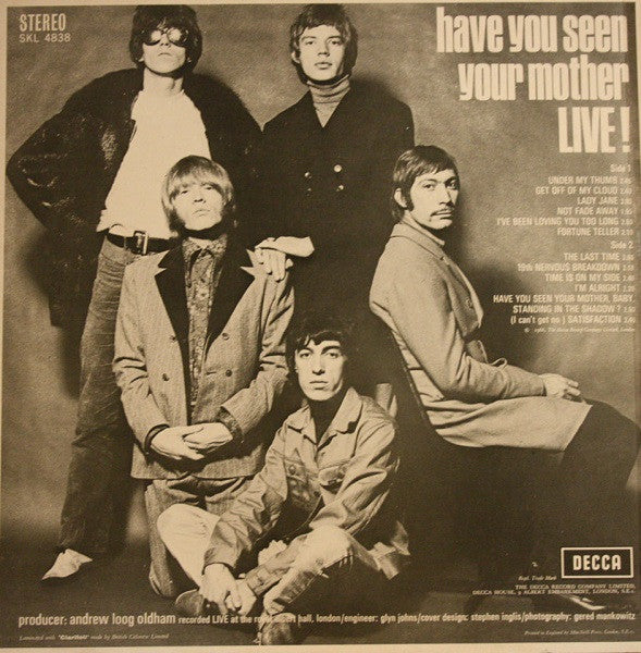 The Rolling Stones : Have You Seen Your Mother Live! (LP, Album)